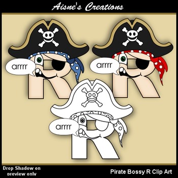 Preview of Pirate Bossy R Clip Art