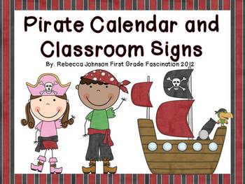 Preview of Editable Pirate Calendar and Classroom Sign Super Pack
