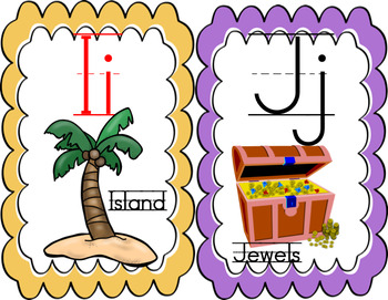 Pirate Alphabet Flash Cards - Pre-k and Kindergarten - Pirate Theme