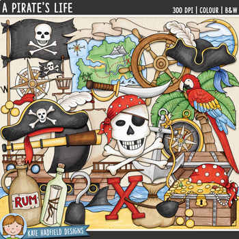 Preview of Pirate Clip Art: A Pirate's Life (Kate Hadfield Designs)