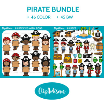 Pirate Clip Art, Pirates Digital Stamps Graphic by ClipArtisan