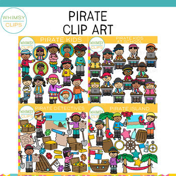 Kids in Search of Pirate Treasure Clip Art – Whimsy Clips