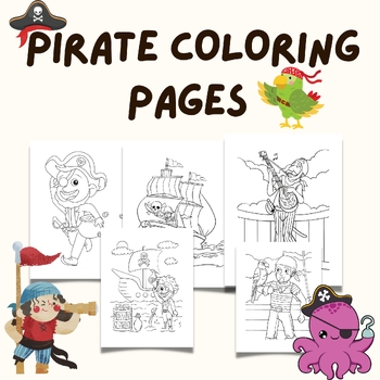 Pirate Coloring Pages by Young Minds Station | TPT