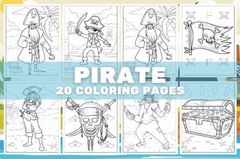 Pirate Coloring Pages for Kids, School Activity, Girls, Boys, Teens