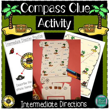Preview of Pirate Compass Clue Activity-Intermediate Directions