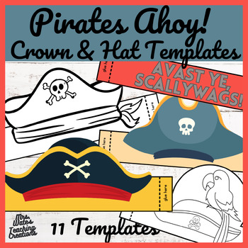 Preview of Engaging Paper Craft Activities - Pirate Crown & Hat Role Play Templates