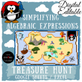 Pirate Day Math Treasure Hunt Simplifying Algebraic Expres