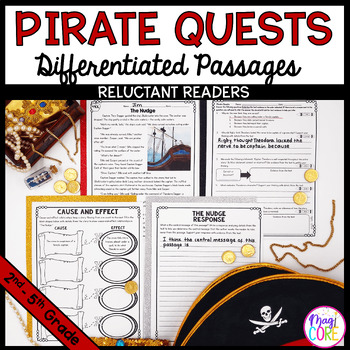Preview of Pirate Differentiated Reading Comprehension Passages Questions Lexile Leveled