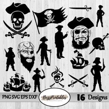 Pirate Digital Clipart Images, SVG PNG Graphics, Personal & Commercial use