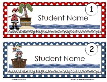 Pirate Editable Name s By Sailing Through 1st Grade Tpt
