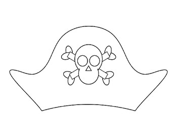 Preview of Pirate Hat Template Pirate Hat Coloring Page Pirate Hat Outline Pirate Coloring