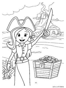 Pirate Boy and Girl Dry Erase Coloring Set ITH