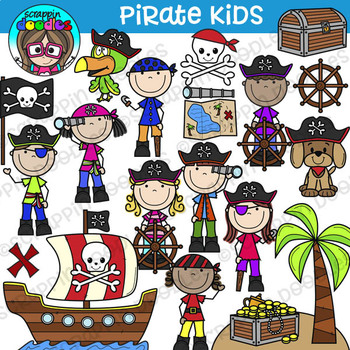 Pirate Crew Clipart - Cute Kids Clip Art Graphic by Inkley Studio ·  Creative Fabrica