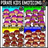 Pirate Kids Emoticons Clip Art Bundle {Educlips Clipart}
