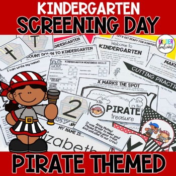 Preview of Pirate Kindergarten Screening Day | Assessments - Handouts - Decor