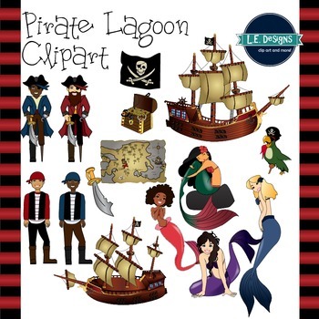 Preview of Pirate Lagoon Clipart {L.E. Designs}