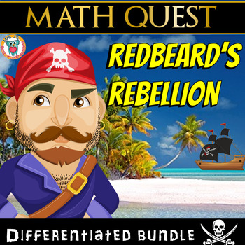 Preview of Math Game Activity in Worksheets  - Redbeard's Rebellion, Pirate Math Quest