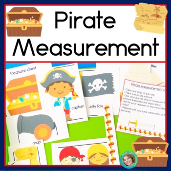 Preview of Non Standard Measurement 1st Grade Pirates Math Worksheets & Center Activity