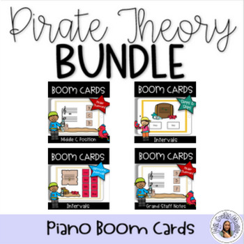 Preview of Pirate Music Theory Bundle - Piano Boom Cards