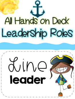 Preview of Pirate Nautical Classroom Leadership Jobs