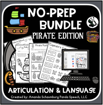 Preview of Pirate No Prep BUNDLE: Speech and Language Activities (+Google Slides option)