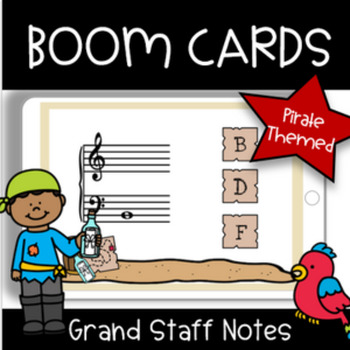 Preview of Pirate Note Naming Review Deck 1 - Piano Boom Cards