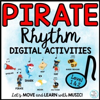 Preview of Pirate Mixed Rhythm Activities :Digital Google Slides, Presentation, Video