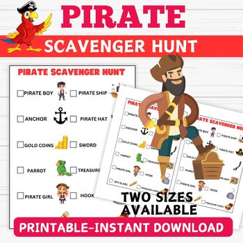 Preview of Pirate Scavenger Hunt- Pirate Activity Printable
