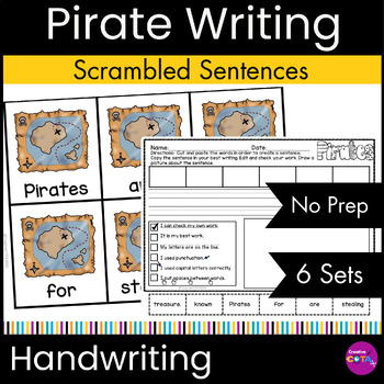 Preview of Occupational Therapy Pirate Scrambled Build a Sentence Writing Activities