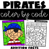 Pirate Theme Color by Number Addition Facts