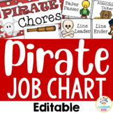 Pirate Theme: Editable Student Classroom Job Chart and Bul