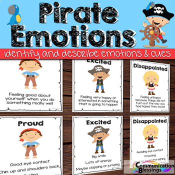 Preview of Pirate Theme Feelings and Emotions Posters with Body Language