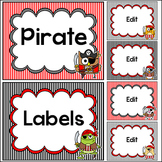Pirate Theme Classroom Editable Labels