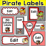 Pirate Theme Editable Labels for Supply Bins, Posters, Bin