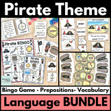 Pirate Theme Language Bundle with Bingo, Prepositions, & V