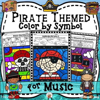 Preview of Pirate Themed Color by Symbol (for Music)