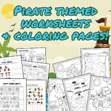 Pirate Themed Coloring Pages & Worksheets!