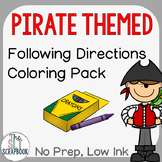 Pirate Themed Following Directions Coloring Pack- Mixed di