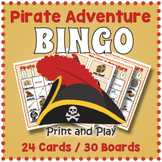 Pirate Themed Party BINGO & Memory Matching Card Game Activity