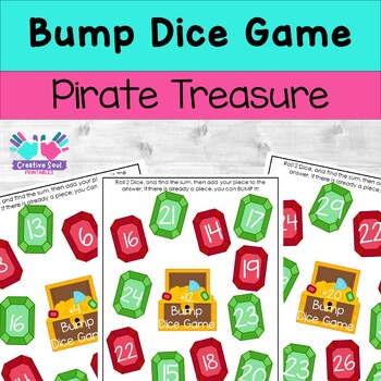 Preview of Pirate Treasure Bump It Dice Game, Addition up to 20
