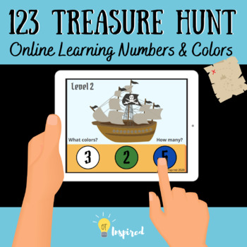 Preview of 123 Treasure Hunt: Color and Number Recognition Game for Teletherapy