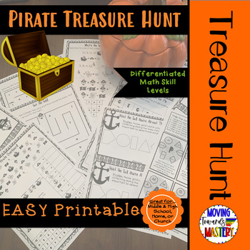 Preview of Pirate Treasure Hunt: Halloween Math Activity