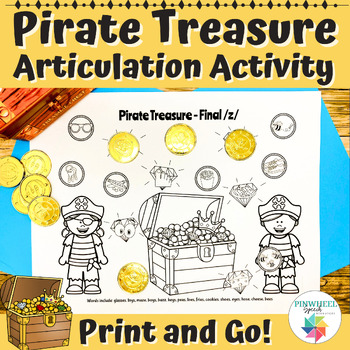 Preview of Pirate Treasure Printable Articulation Speech Therapy Talk Like a Pirate Day