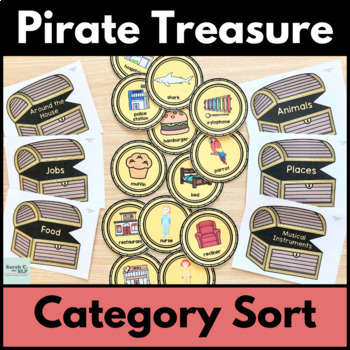 Preview of Pirate Treasure Sorting Vocabulary by Category or Categorization for Language
