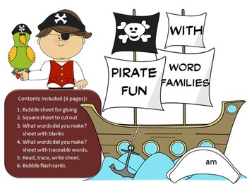 Preview of Pirate Word Family Fun -Activity/Projects- 61 word families, over 350 pages