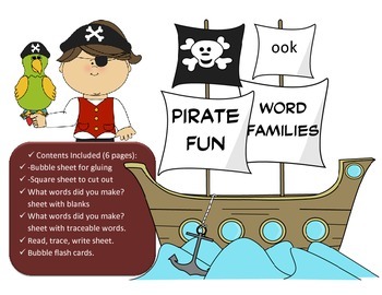 Preview of Pirate Word Family Fun - OOK Word Family Activity/Project Set