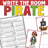 Pirate Write the Room Kindergarten Writing Center Activity