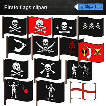 Pirate flags Clip Art /Pirate Clip Art/Jolly Roger /History by Clipartino