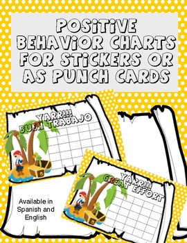 Preview of Pirate positive behavior reward charts