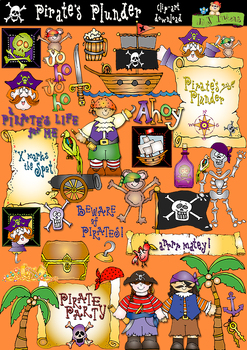 Preview of Pirate's Plunder Clip Art Treasure Box by DJ Inkers